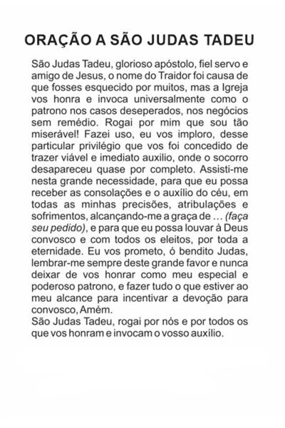 Milheiro Santinhos São Judas Tadeu (oração no verso) - 7x10 cm - Santinhos do Brasil Imagem de Milheiro Santinhos São Judas Tadeu (oração no verso) - 7x10 cm