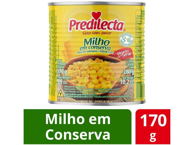 Milho em Conserva Predilecta - 170g Imagem de Milho em Conserva Predilecta - 170g