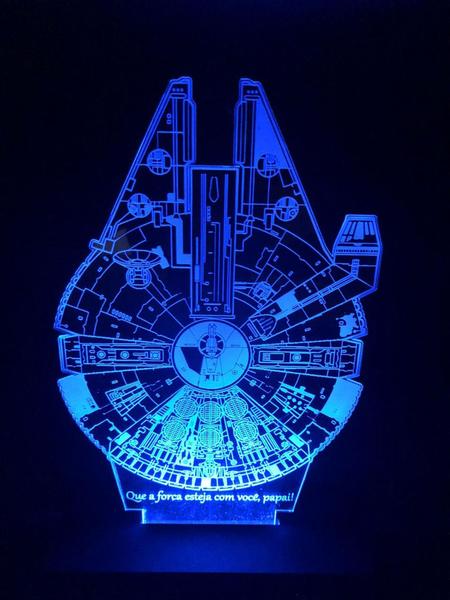 Imagem de Millenium falcon, Star Wars, Guerra nas Estrelas, Luminária Led 16 cores, Decoração