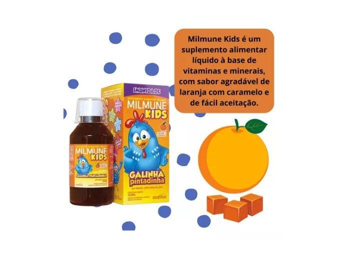 Milmune Kids Galinha Pintadinha Laranja 120ml - Ecofitus Imagem de Milmune Kids Galinha Pintadinha Laranja 120ml - Ecofitus