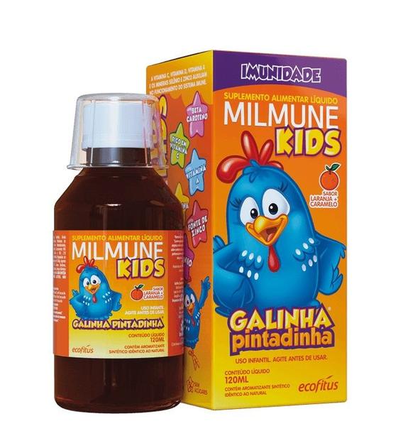 Milmune Kids Galinha Pintadinha Laranja 120ml - Ecofitus Imagem de Milmune Kids Galinha Pintadinha Laranja 120ml - Ecofitus