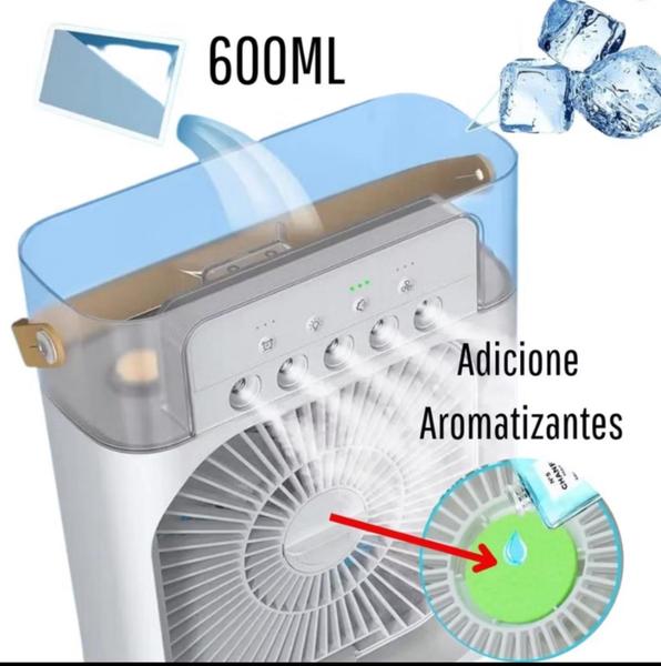 Imagem de Mine ar condicionado portátil PRETO 4 em 1 umidificador ventilador aromatizador e ar gelado 