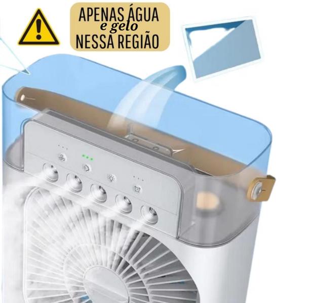 Imagem de Mine ar condicionado portátil PRETO 4 em 1 umidificador ventilador aromatizador e ar gelado 