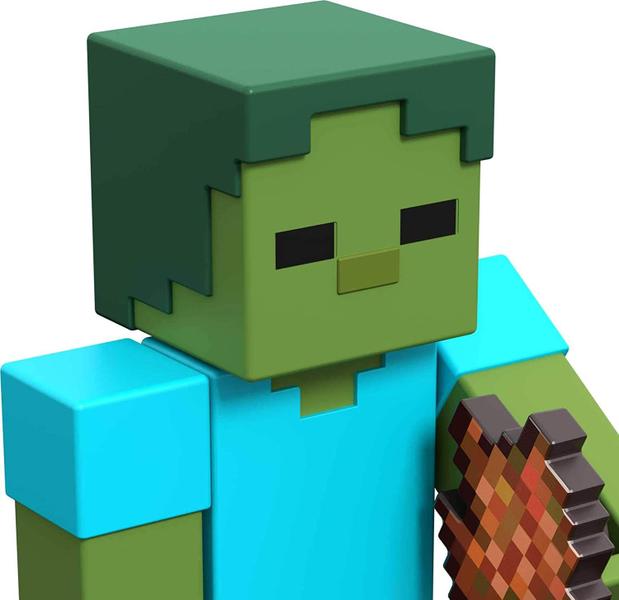 Imagem de Minecraft Craft-A-Block Zombie Figure, Authentic Pixelated Video-Game Characters, Action Toy to Create, Explore and Survive, Collectible Gift for Fans Age 6 Years and Older