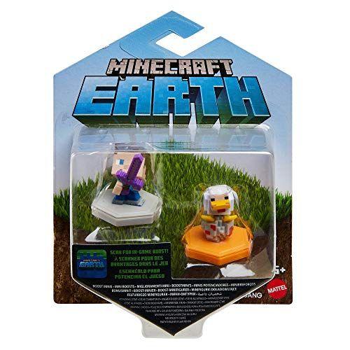 Imagem de Minecraft Earth Boost Mini Figure 2-Pack, CHIP NFC Habilitado para Jogar com Minecraft Earth Jogo de Dispositivo Móvel de Realidade Aumentada, Brinquedos para Meninas e Meninos 6 anos ou mais