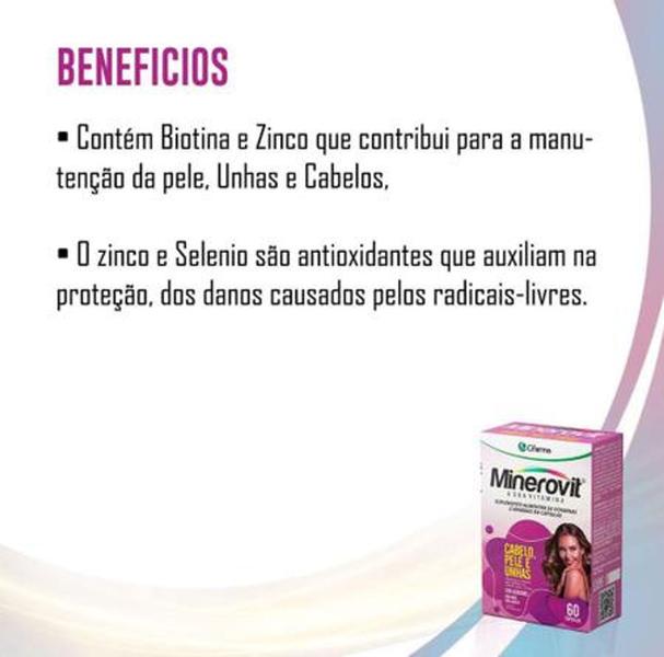 Imagem de Minerovit Cabelos Pele e Unhas 60 Capsulas Cifarma - 1