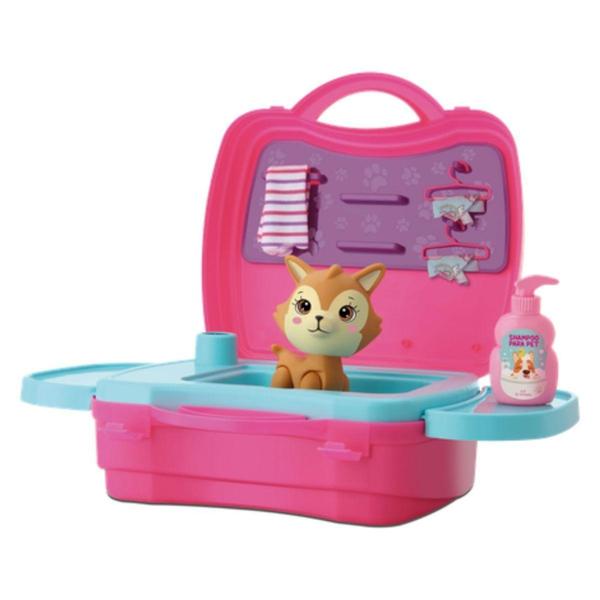 Imagem de Minha Maletinha PET SHOP Raposinha Brinquedo Maleta Banho e Tosa 8144 Banheirina com Duchina Menina