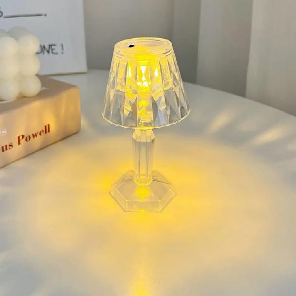 Imagem de Mini Abajur Cristal Luz LED De Mesa Decorativo Quarto