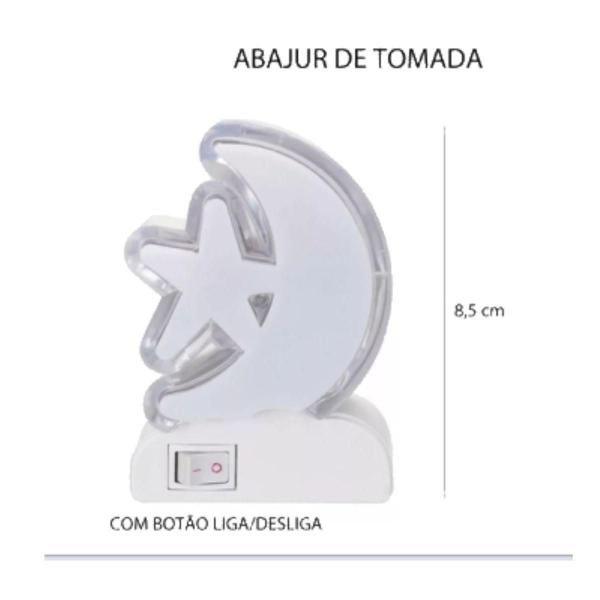 Imagem de Mini Abajur De Tomada Mini Luminária Led Lua Estrela Bivolt