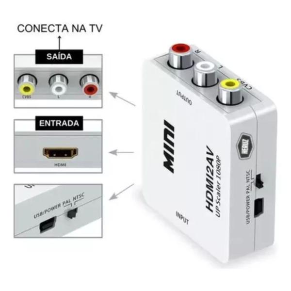 Imagem de Mini Adaptador Conversor D Hdmi P/ Video 3rca Av Cabo Hdmi