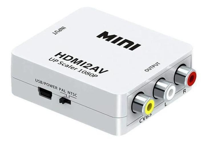 Imagem de Mini Adaptador Conversor De Hdmi Para Video Composto 3Rca Av