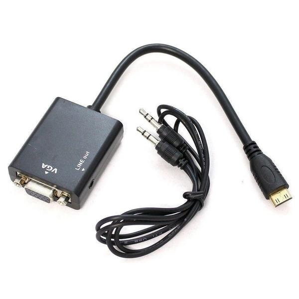 Imagem de Mini Adaptador Conversor Hdmi P/ Vga Transmite Áudio E Vídeo