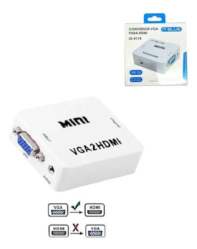 Imagem de Mini Adaptador Conversor Vga X Hdmi Entrada Vga E Saida Hdmi