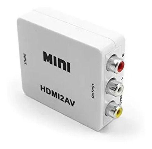 Imagem de Mini Adaptador Hdmi X Rca + Cabo Rca Audio Video Novo Barato