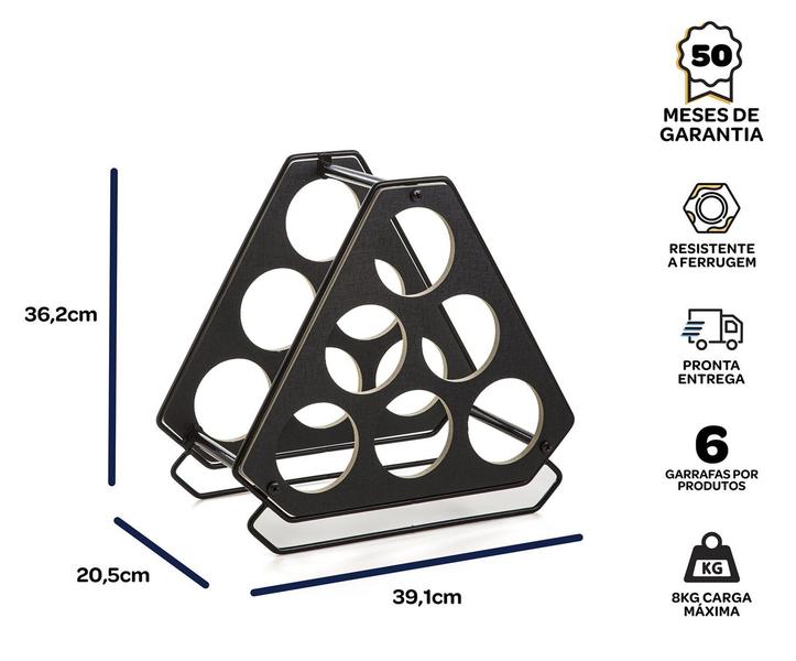 Imagem de Mini Adega  Porta Garrafas Rack Vinho Aço 50 meses garantia