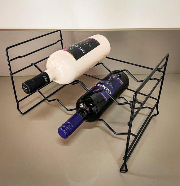 Imagem de Mini Adega Vinho Aramado Suporte 8 Garrafas 750Ml Empilhável