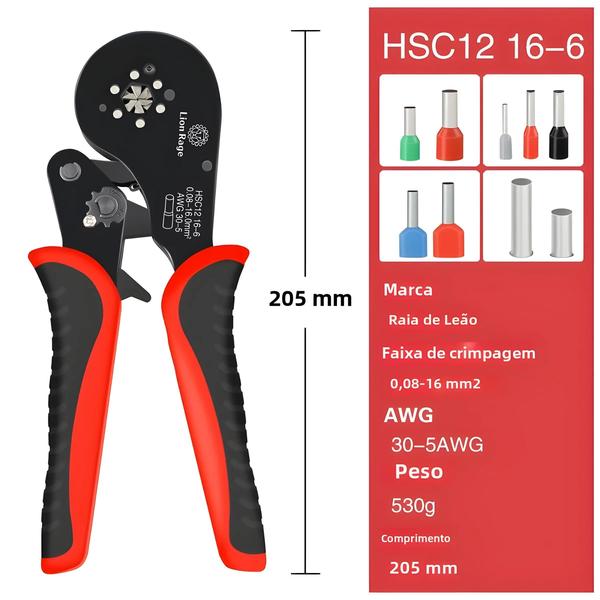 Imagem de Mini Alicate Crimpador HSC8 para Terminais de Fio 6-4A - Kit para Instalações Elétricas