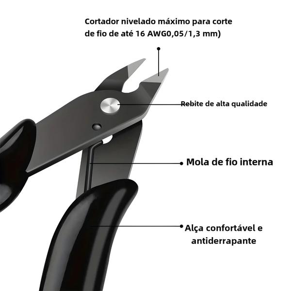 Imagem de Mini Alicate de Corte de Nariz (2 Peças) - Cortador de Fio e Cabo Elétrico