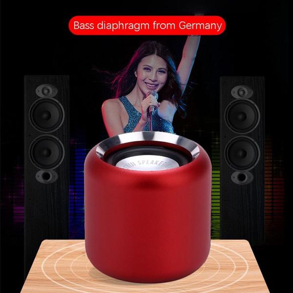 Imagem de Mini alto-falante bluetooth vermelho novo subwoofer portátil mp3 player