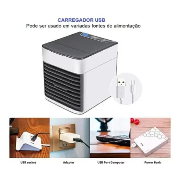 Imagem de Mini Ar Condicionado Climatizador e Umidificador de Ar Portátil Arctic Air Cooler - USB