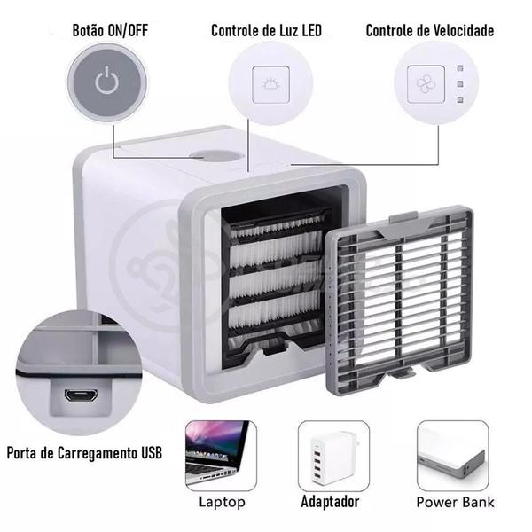 Imagem de Mini Ar Condicionado Climatizador Humidificador Portátil  3 Velocidades