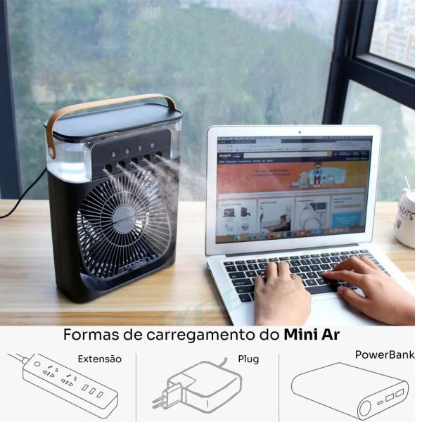 Imagem de Mini Ar Condicionado Climatizador Portátil Usb Mesa Refresca