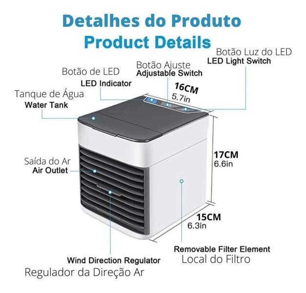 Imagem de Mini Ar Condicionado Portátil Arctic Umidificado Climatizado