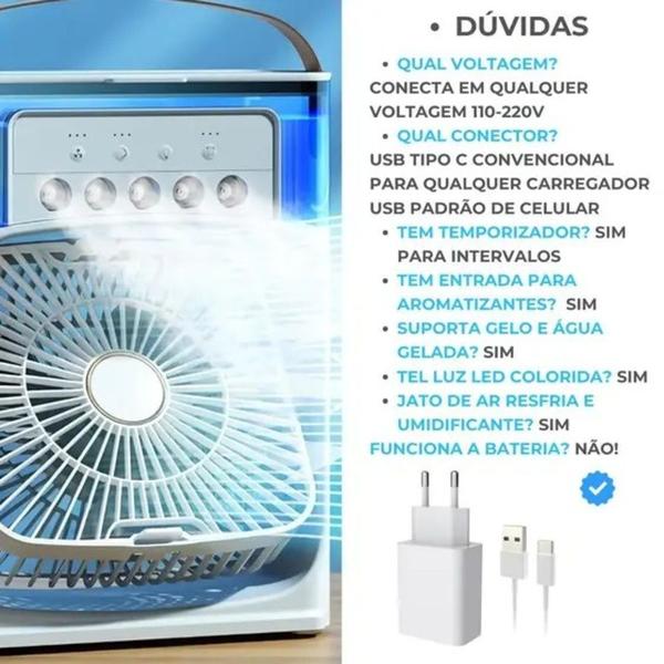 Imagem de Mini ar condicionado portátil com 3 velocidades: Frescor na medida certa