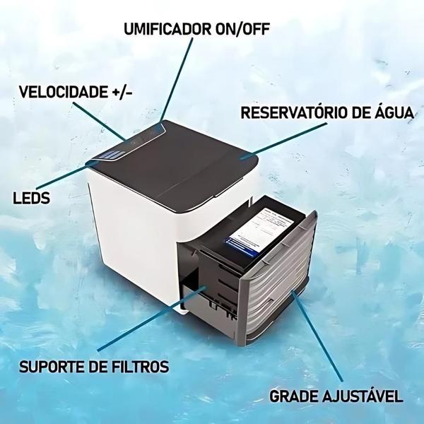 Imagem de Mini Ar Condicionado Portátil Usb Branco: Versátil E