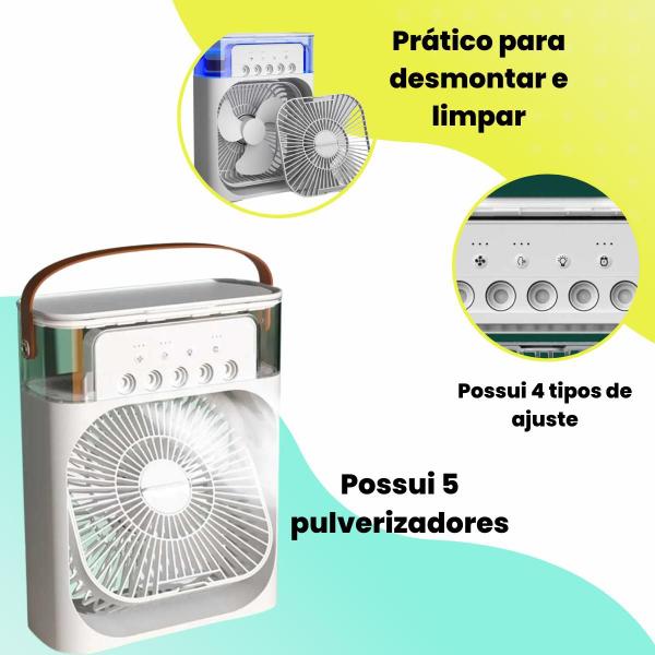 Imagem de Mini Ar Condicionado Ventilador Original Usb Portatil Umidificador e Climatizador