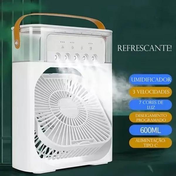 Imagem de Mini Ar Condicionado: Ventilador Umidificador 110V/220V, Bem-estar Refrescante. Silêncio e Revitalização!