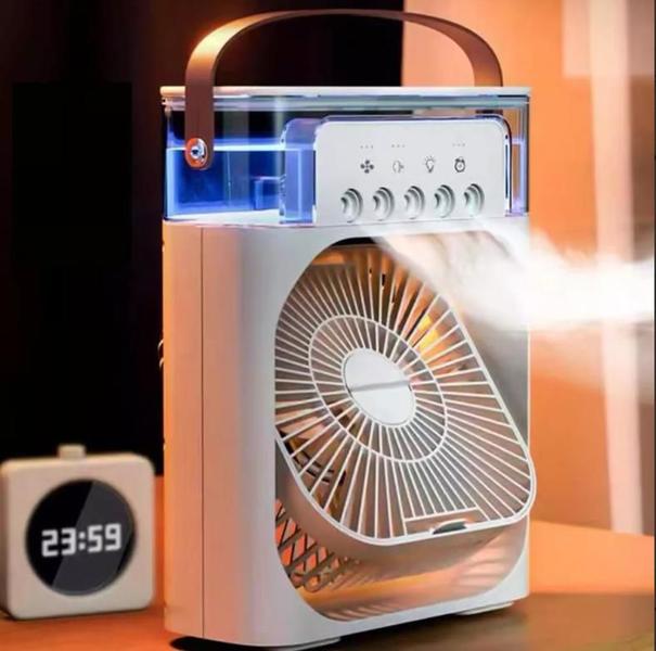 Imagem de Mini Ar Condicionado: Ventilador Umidificador Inteligente 110V/220V. Refresque-se com a Modernidade em Movimento!