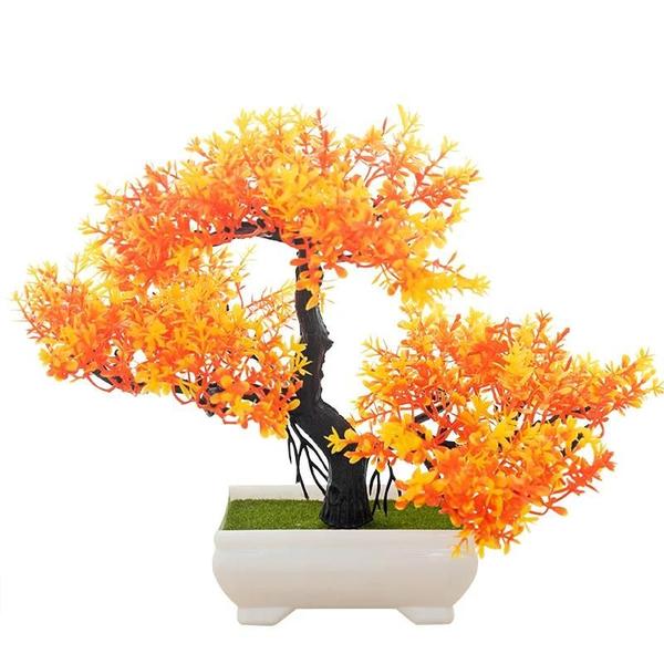 Imagem de Mini Árvore Bonsai Artificial de Plástico - Decoração para Casa com Vaso