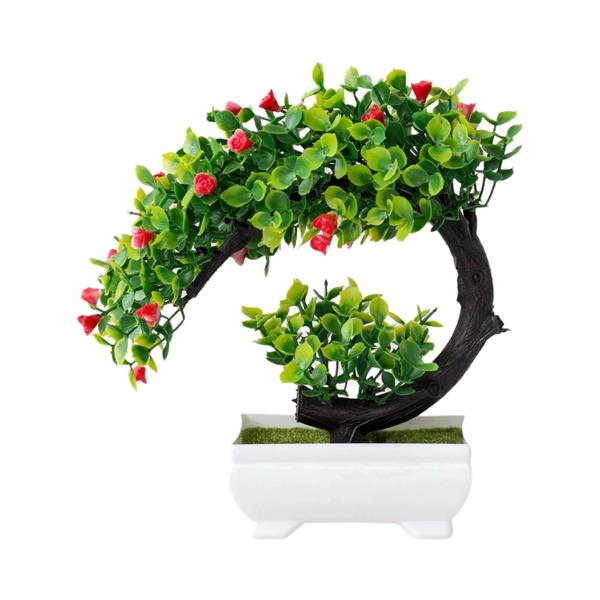 Imagem de Mini Árvore de Bonsai Artificial de Plástico - Decoração para Sala, Mesa, Casa e Jardim