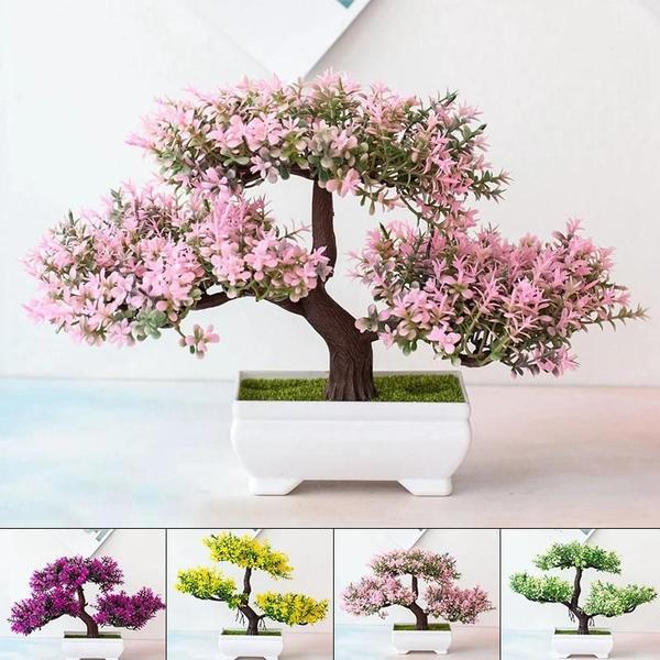 Imagem de Mini Árvore de Bonsai Artificial em Vaso - Decoração para Mesa e Jardim