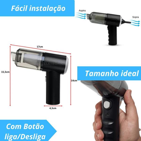 Imagem de Mini Aspirador De Pó Vertical Portátil 3 Em 1 Recarregável