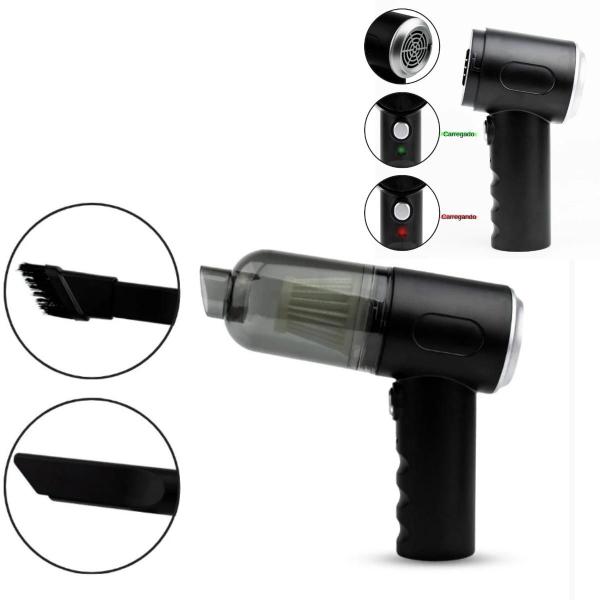 Imagem de Mini Aspirador De Pó Vertical Portátil Usb Recarregavel Bivo Cor Preto