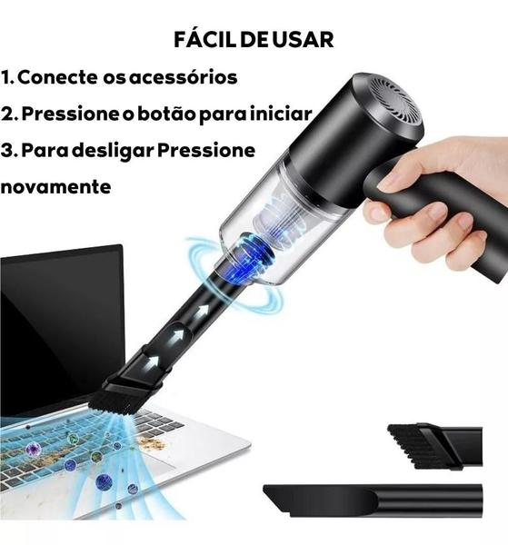 Imagem de Mini Aspirador Pó Usb Portátil Bivolt Recarregável Sem Fio