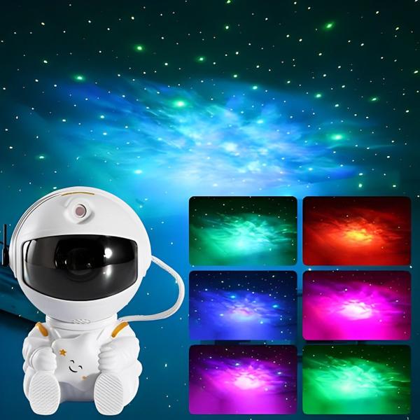 Imagem de Mini Astronauta Luminária Projetor Luz Nebulosa Galáxia