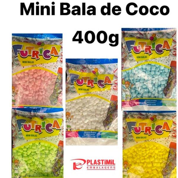 Imagem de Mini Balas de Coco Futrica - Bala de Aniversário 400g