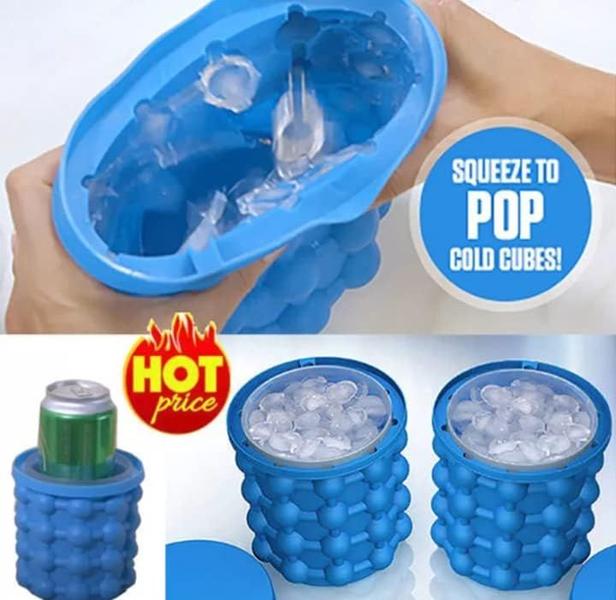 Imagem de Mini Balde Forma De Gelo Em Silicone Ice Magic Cube Compacto  Faz até 40 Cubos de gelo