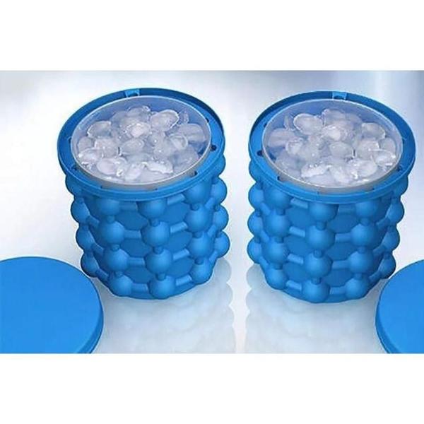 Imagem de Mini Balde Forma Gelo Em Silicone Azul Ice Magic Cube