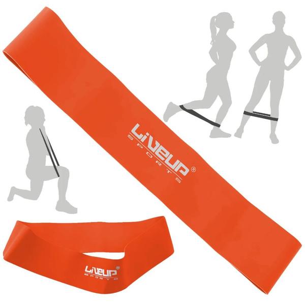 Imagem de Mini Band Elastico Treino Exercicios Intensidade Leve Laranja  Liveup Sports 