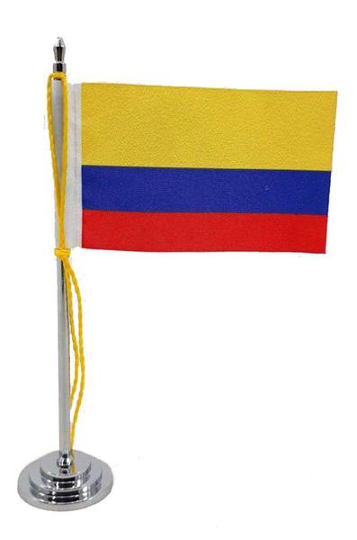 Imagem de Mini Bandeira de Mesa Colômbia 15 cm Poliéster