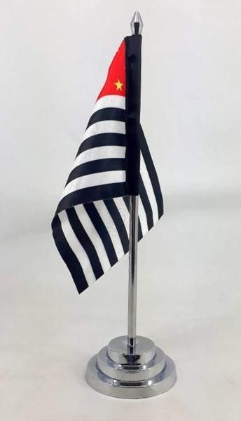 Imagem de Mini Bandeira de Mesa São Paulo Mastro 29 cm Cetim 14x20 cm