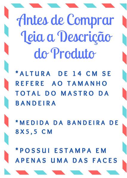 Imagem de Mini Bandeira Itália C/ Ventosa Poliéster (5,5cm X 8,5cm)