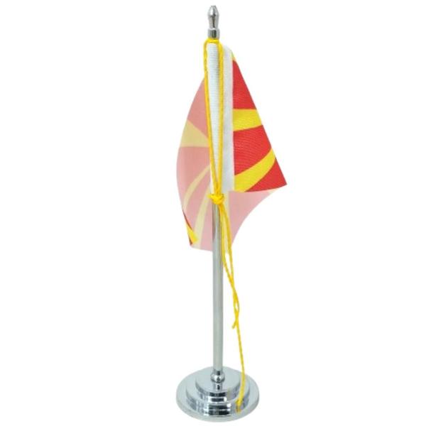 Imagem de Mini Bandeira Mesa Macedônia Norte 8cm X 5,5cm E Mastro 15cm