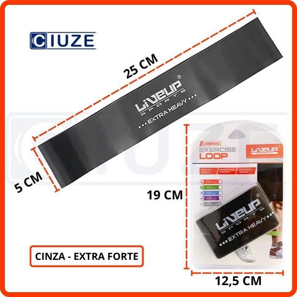 Mini Bands Extra Forte Cinza 25x5cm 1,2mm - LiveUp - LiveUp Sports Imagem de Mini Bands Extra Forte Cinza 25x5cm 1,2mm - LiveUp