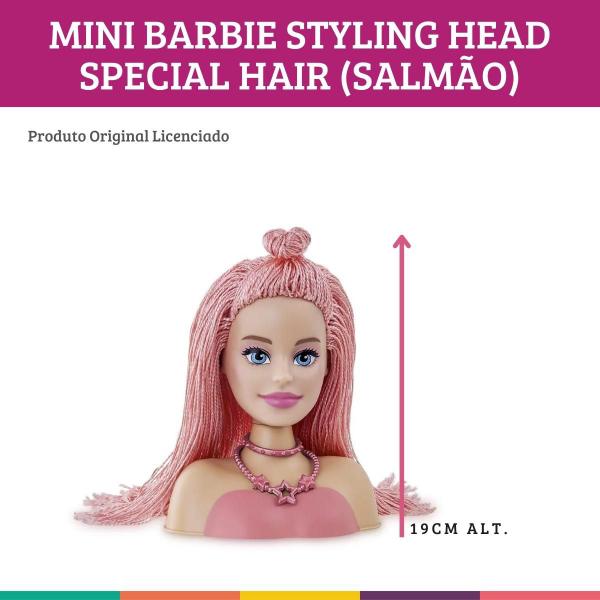 Imagem de Mini Barbie Styling Head Original Boneca Cabelo Salmão Pupee