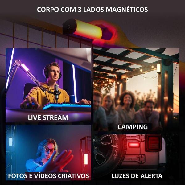Mini Bastão Led RGB Bicolor 6W com Imã Neewer TL96 Foto Video Imagem de Mini Bastão Led RGB Bicolor 6W com Imã Neewer TL96 Foto Video